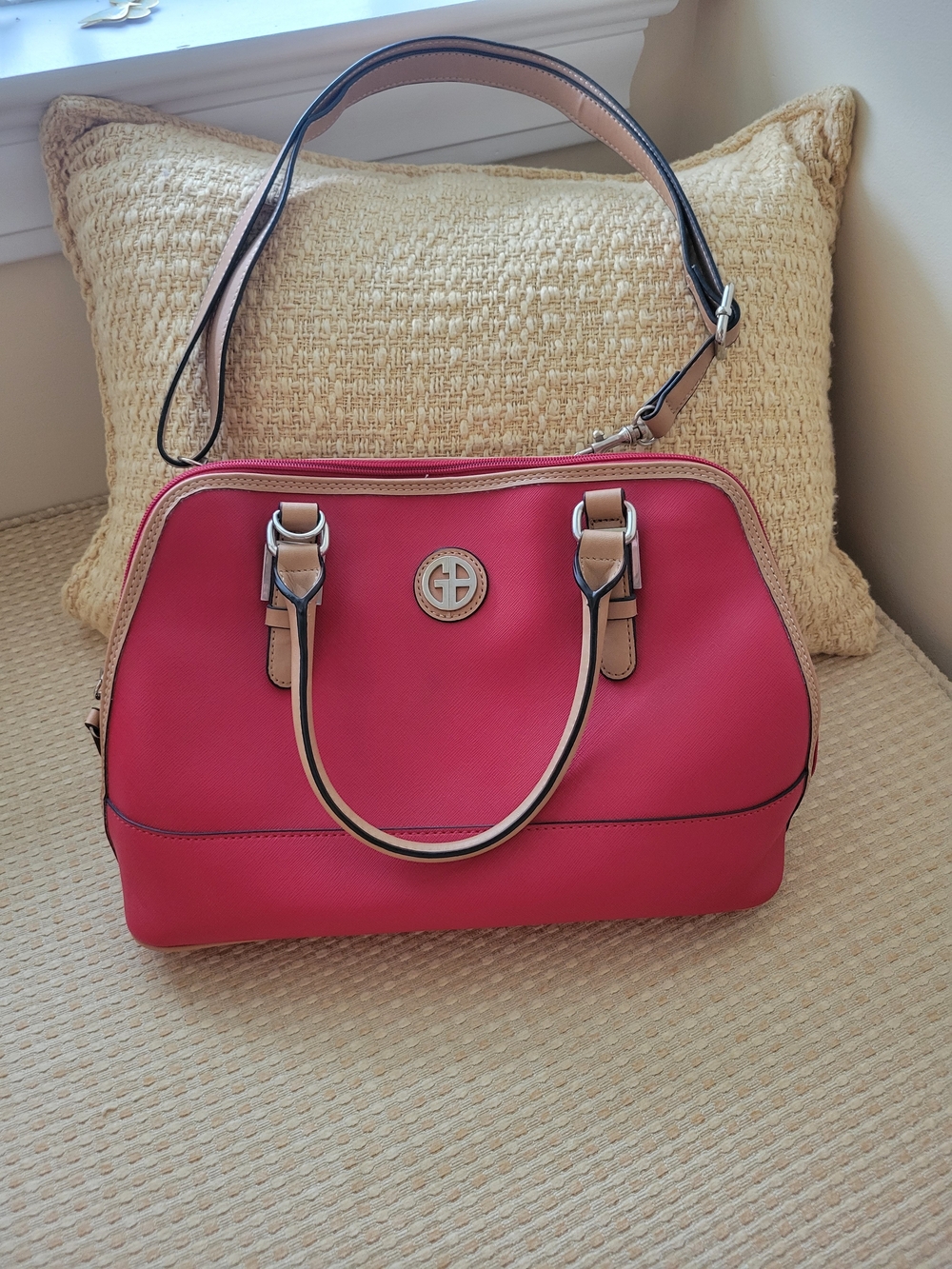 Giani Bernini Red Handbag - Neutral Trim